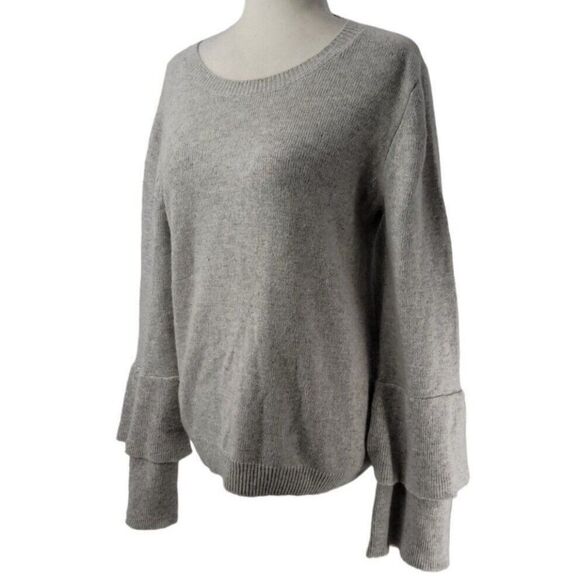J Crew Mercantile Bell Sleeve Sweater Style J7850 Womens Gray Size Medium Twee - Picture 3 of 8